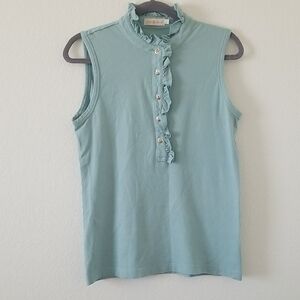 Sleeveless Top Ruffle Accent Top